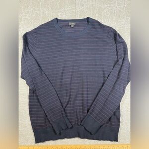 J. Crew Striped Knit Cotton Cashmere Blend Crew Neck Long Sleeve Sweater Sz L